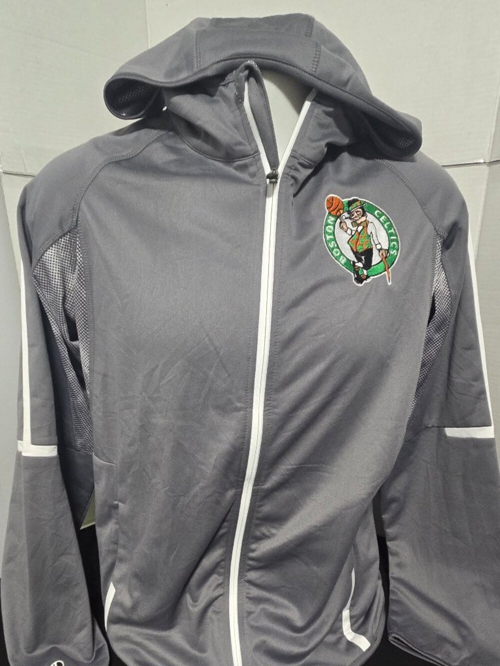 Boston Celtics Holloway Full Zip Performance Hoodie Jacket Gray Adult Medium NBA